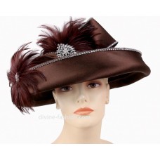 Mujer&apos;s Church Hat  Derby hat  Brown  Red  Off White  CA024  eb-49088561